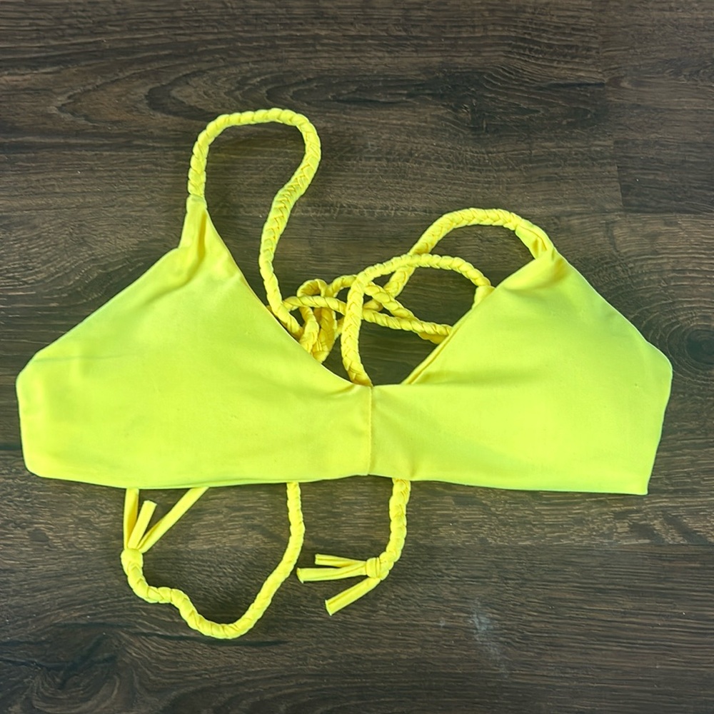 neon yellow bathing suit top